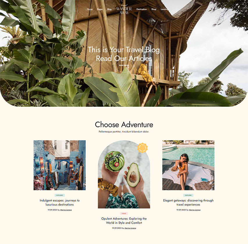 WanderAway - Travel Blog WordPress Theme