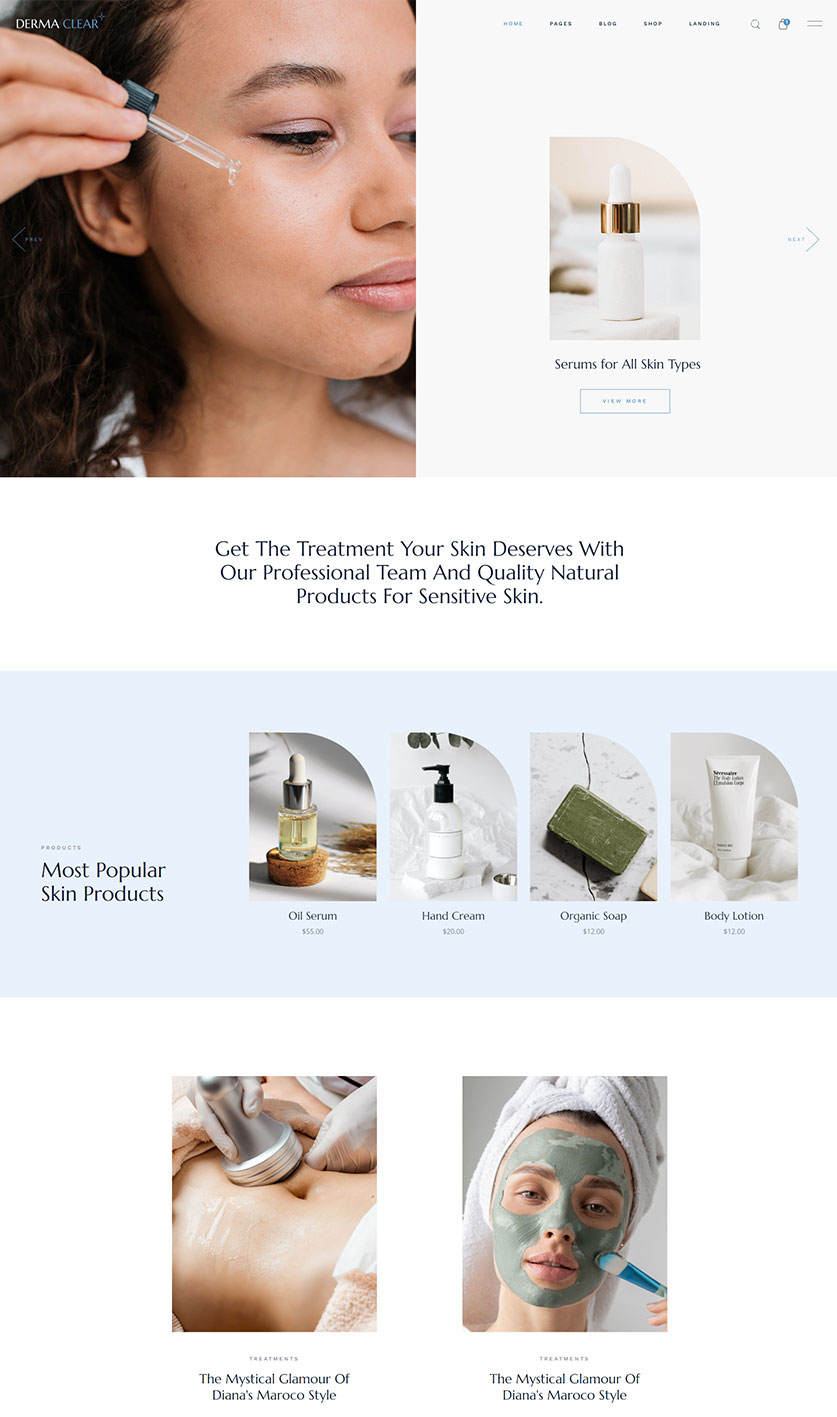 Derma Clear - Beauty Cosmetics & Skincare Theme