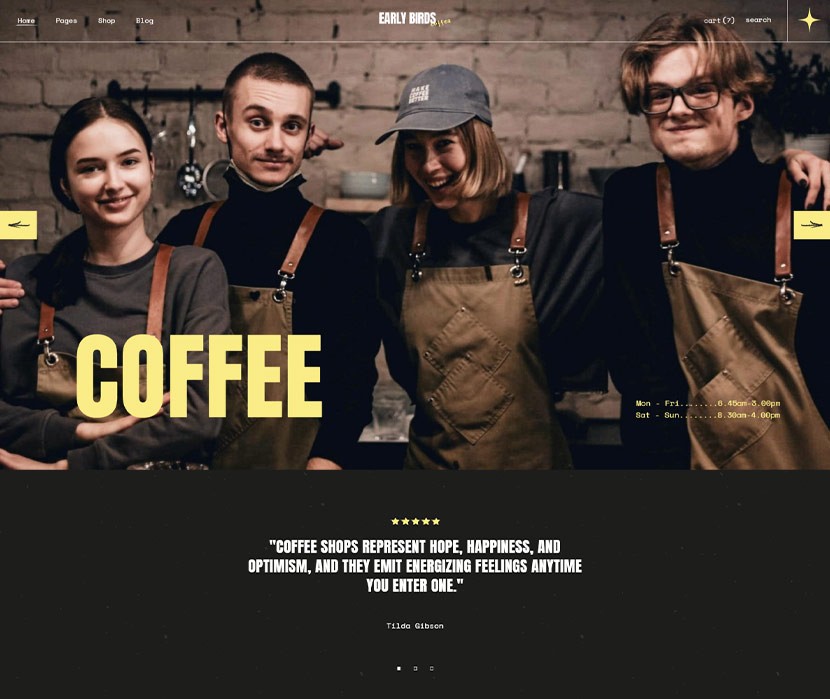 Early Birds - Café and Coffee Shop Theme