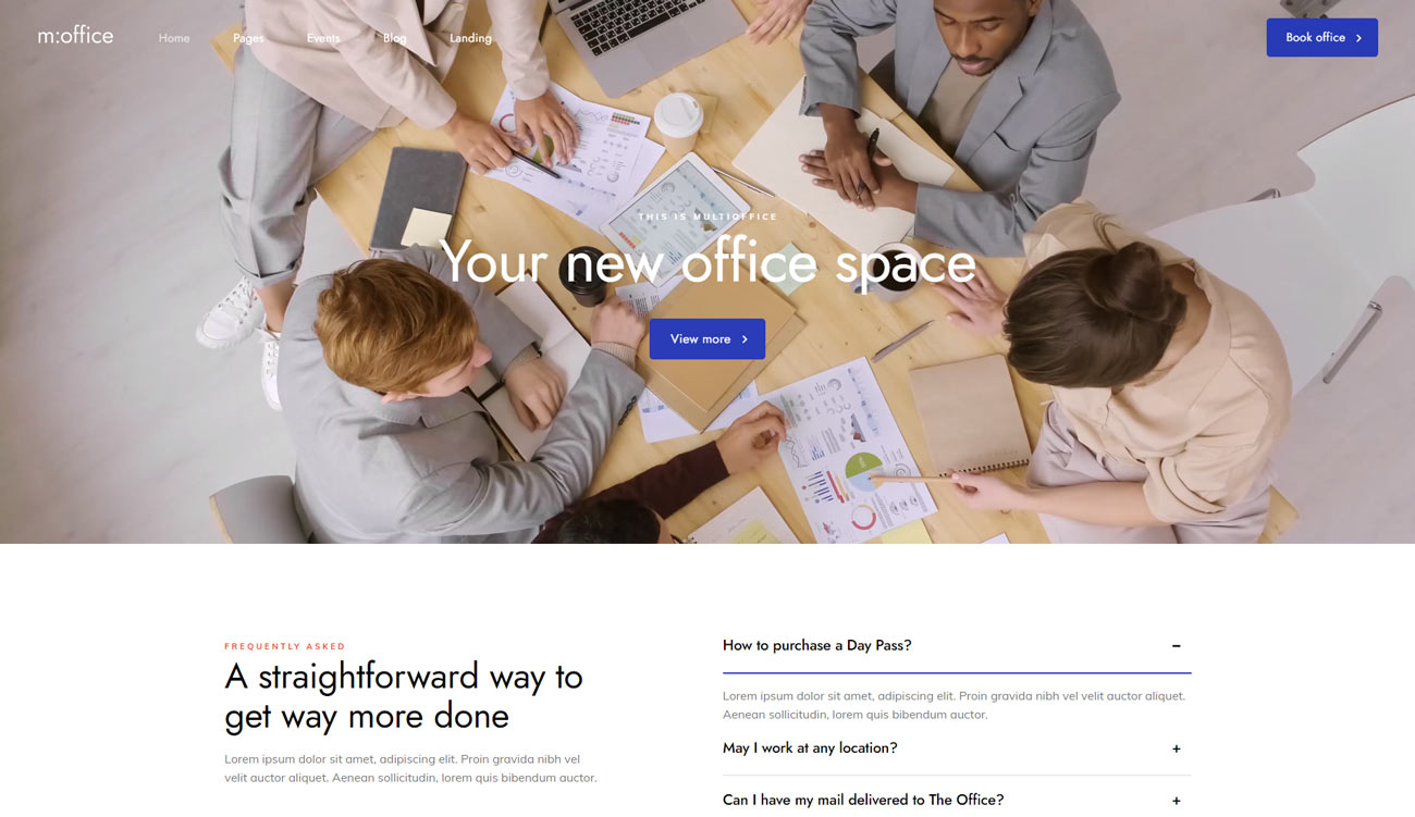 MultiOffice - Coworking Space Theme