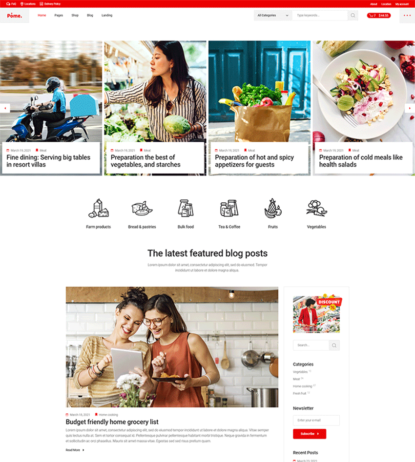 Pome - Food Store & Grocery Marketplace WordPress Theme
