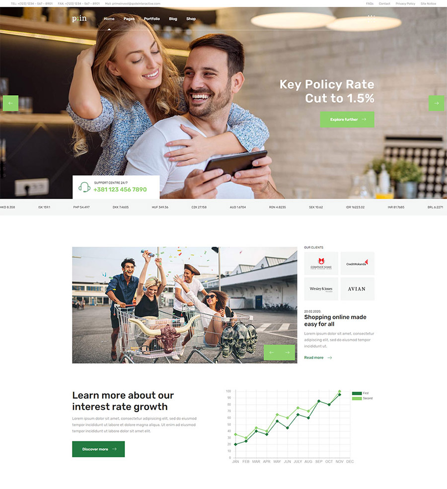 PrimeInvest - Finance and Consulting WordPress Theme