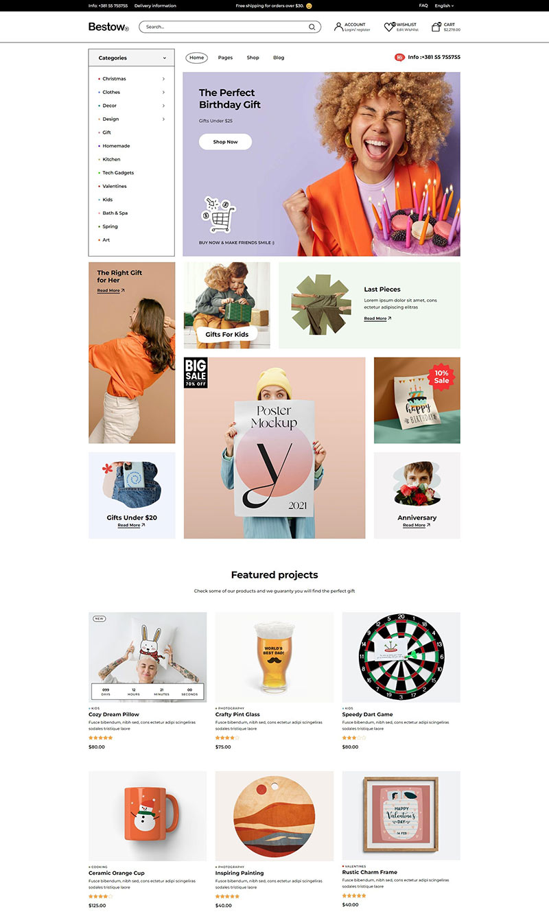 Bestow - Gift Shop eCommerce Theme