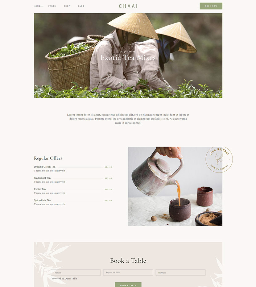 Chaai - Organic Tea Shop Theme