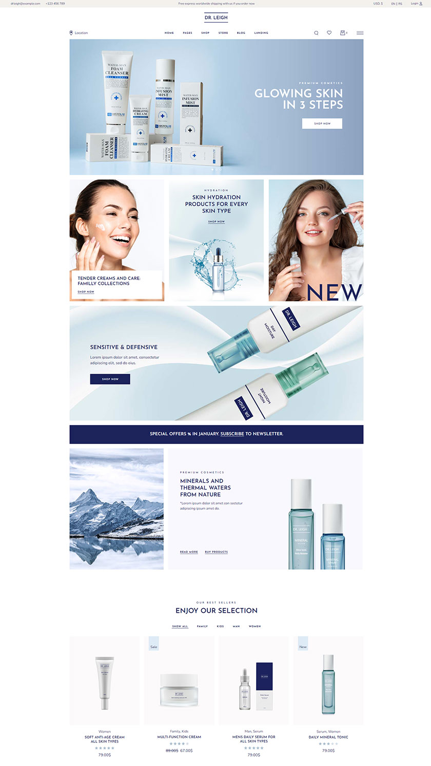 Dr. Leigh - Medical Cosmetics Shop Theme