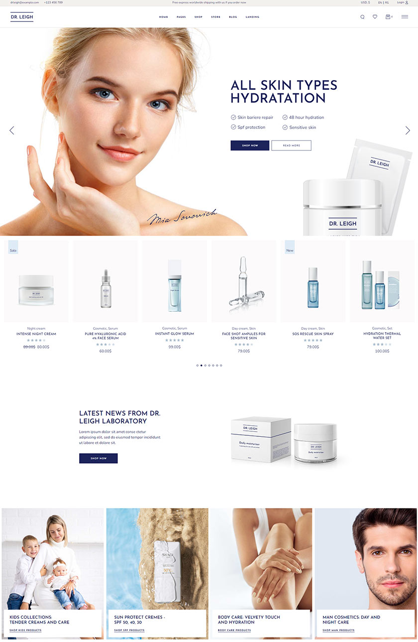 Dr. Leigh - Medical Cosmetics Shop Theme