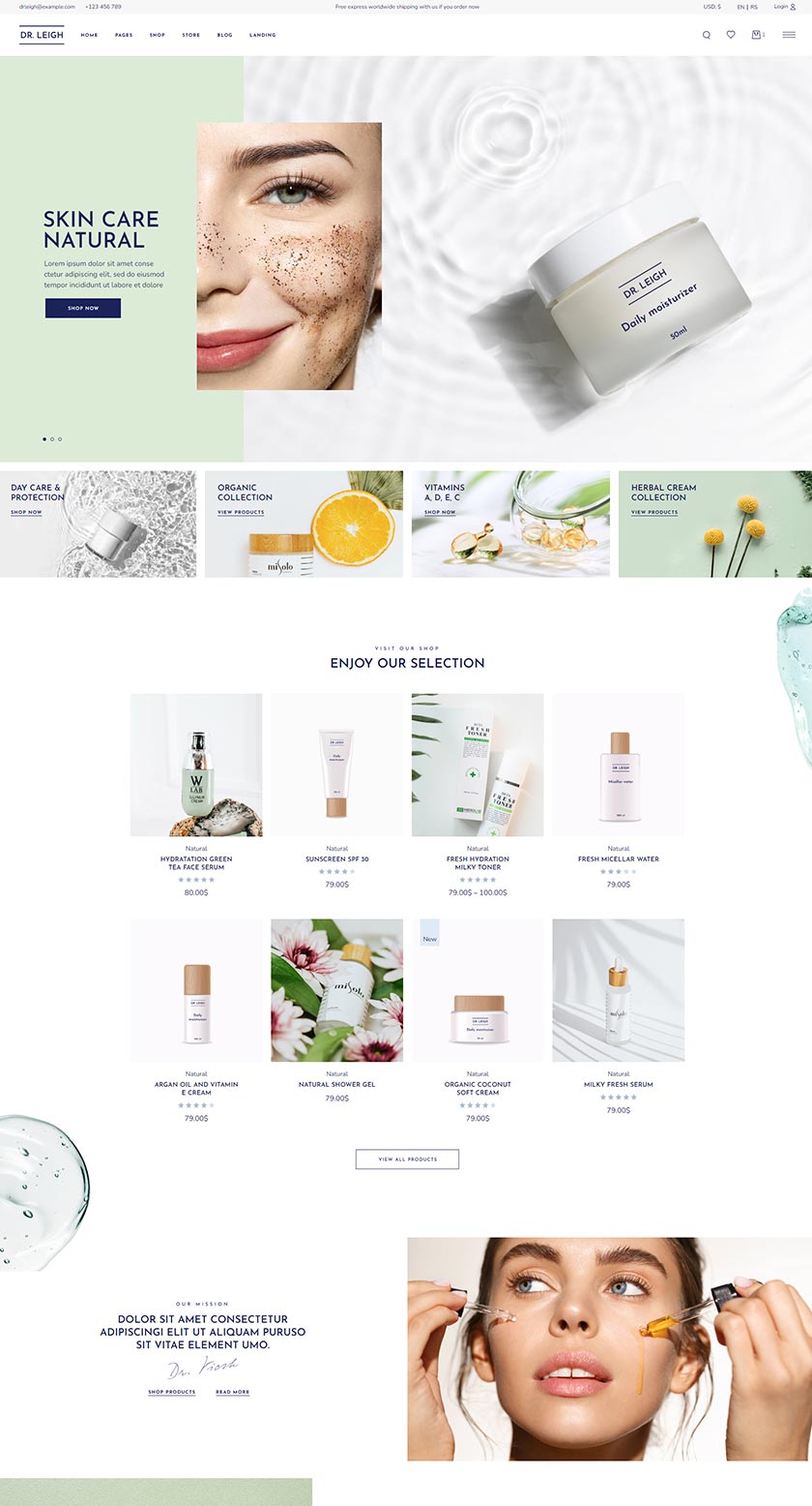 Dr. Leigh - Medical Cosmetics Shop Theme