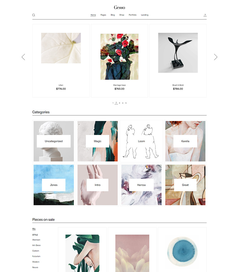 Gesso - Art & Print Shop Theme