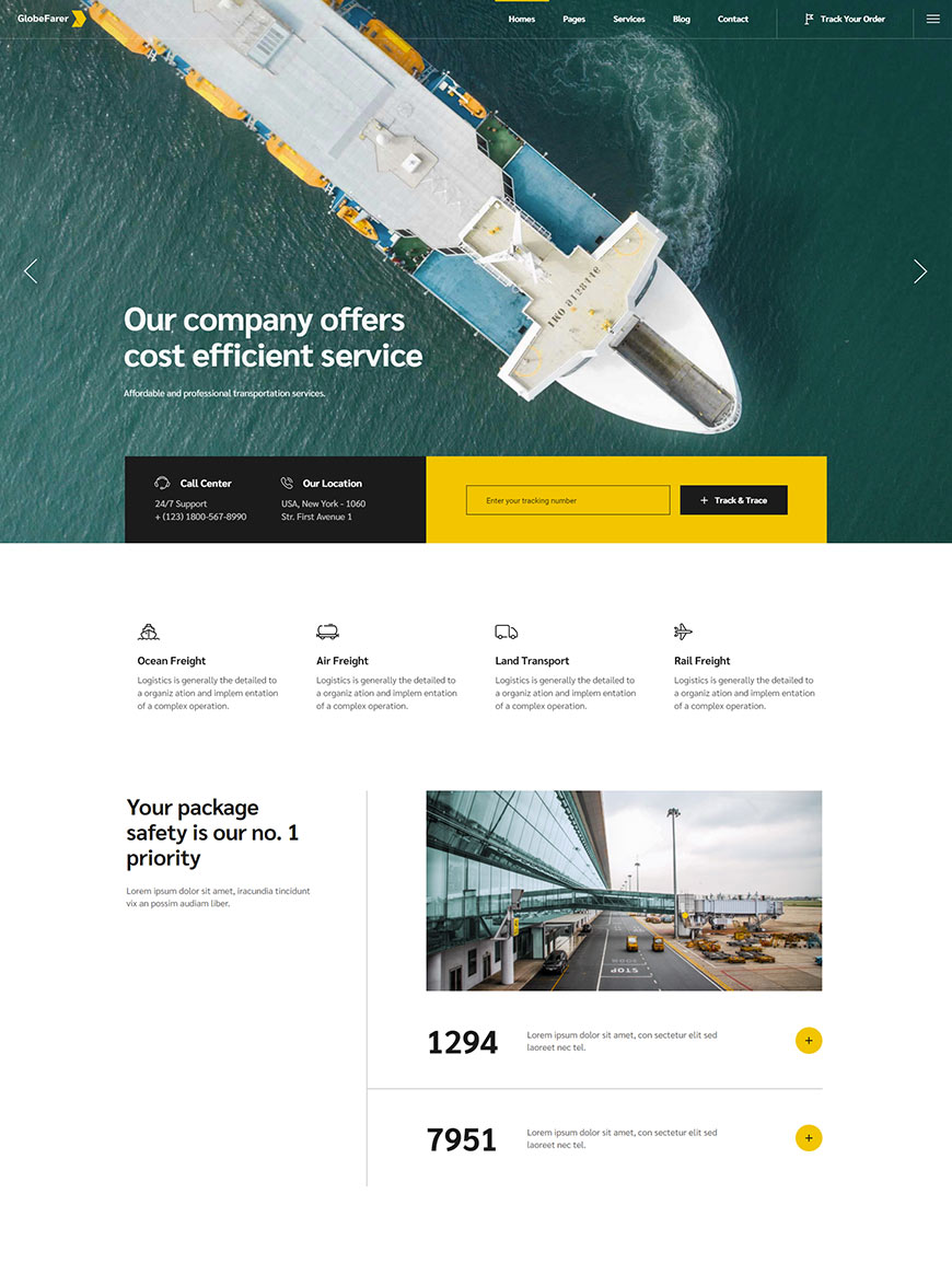 GlobeFarer - Transportation and Logistics Theme