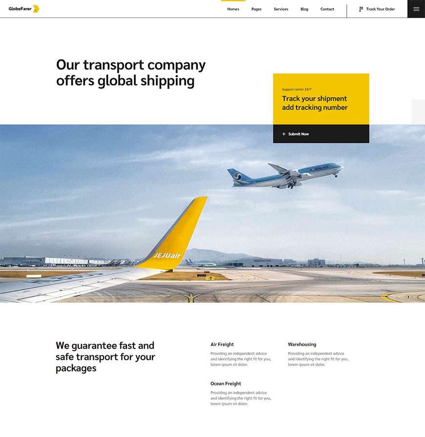 GlobeFarer - Transportation and Logistics Theme