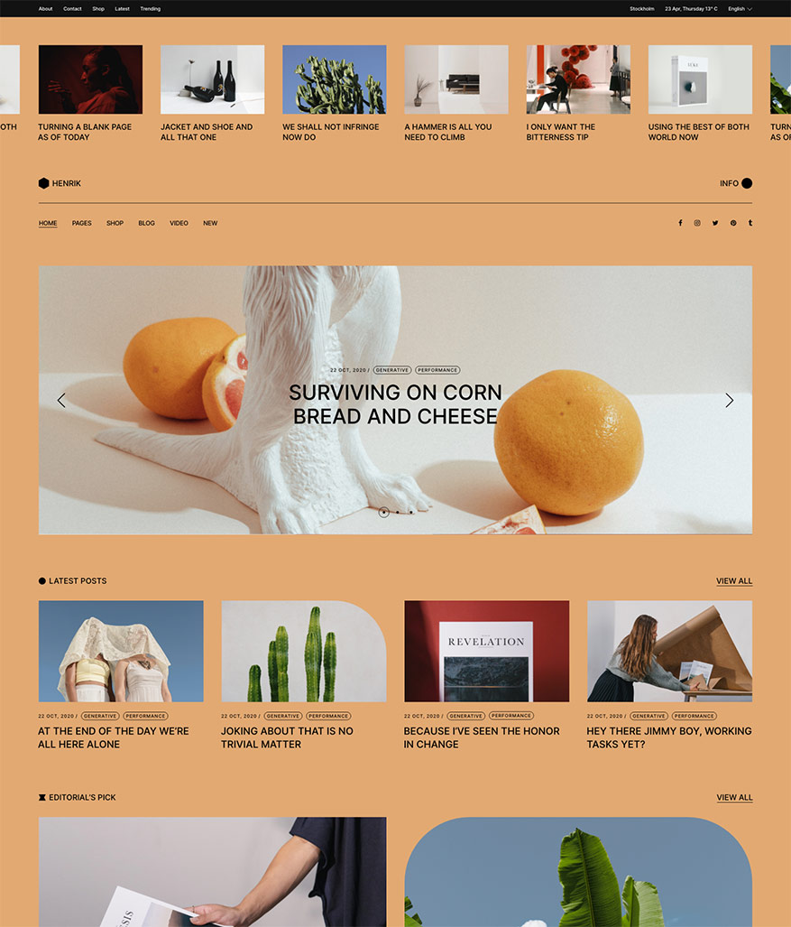 Henrik - Creative Magazine Theme