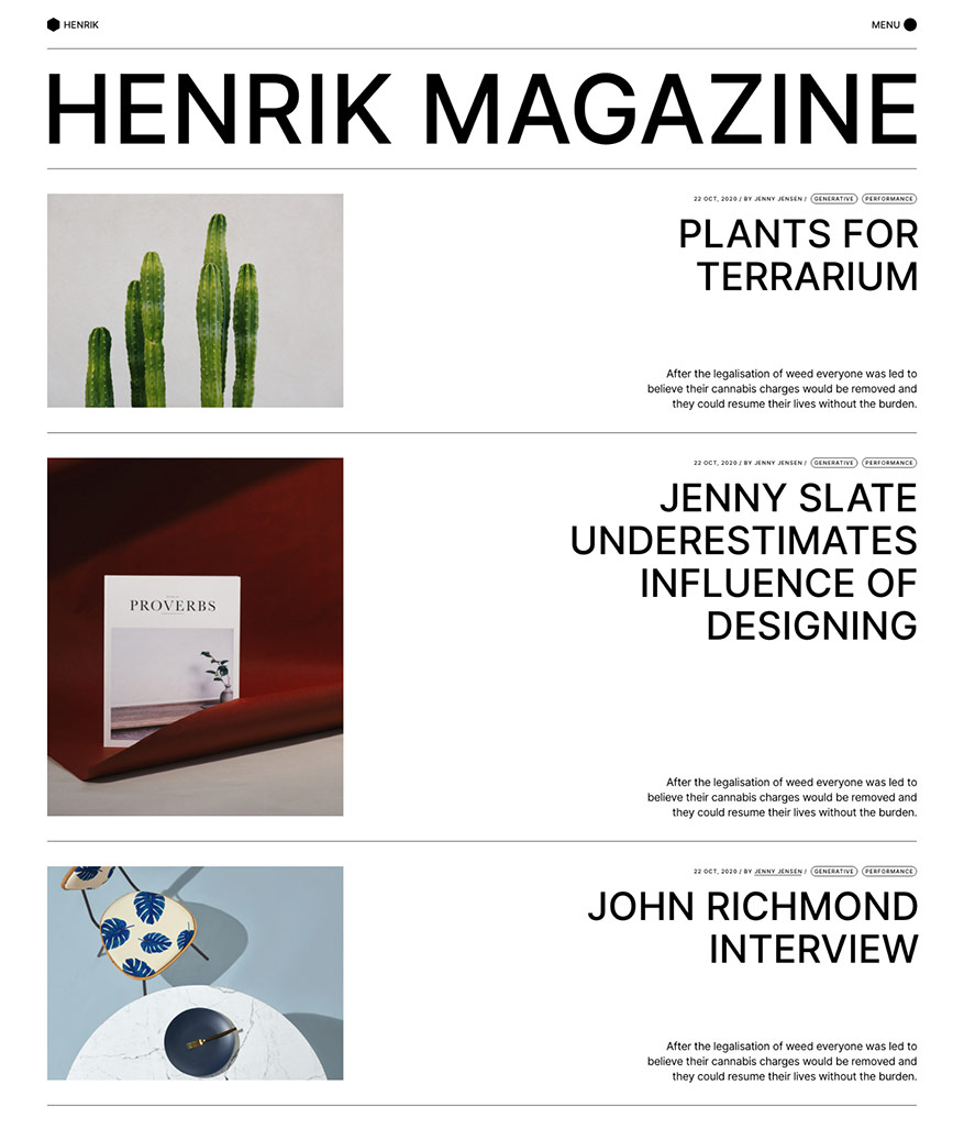 Henrik - Creative Magazine Theme