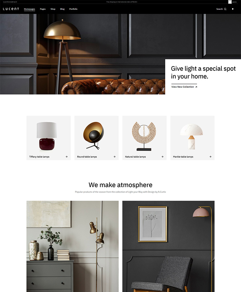 Lucent - Lighting Shop Theme