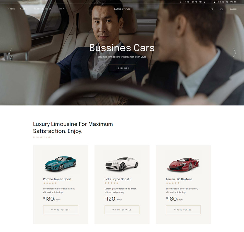 LuxeDrive - Limousine and Car Rental Theme