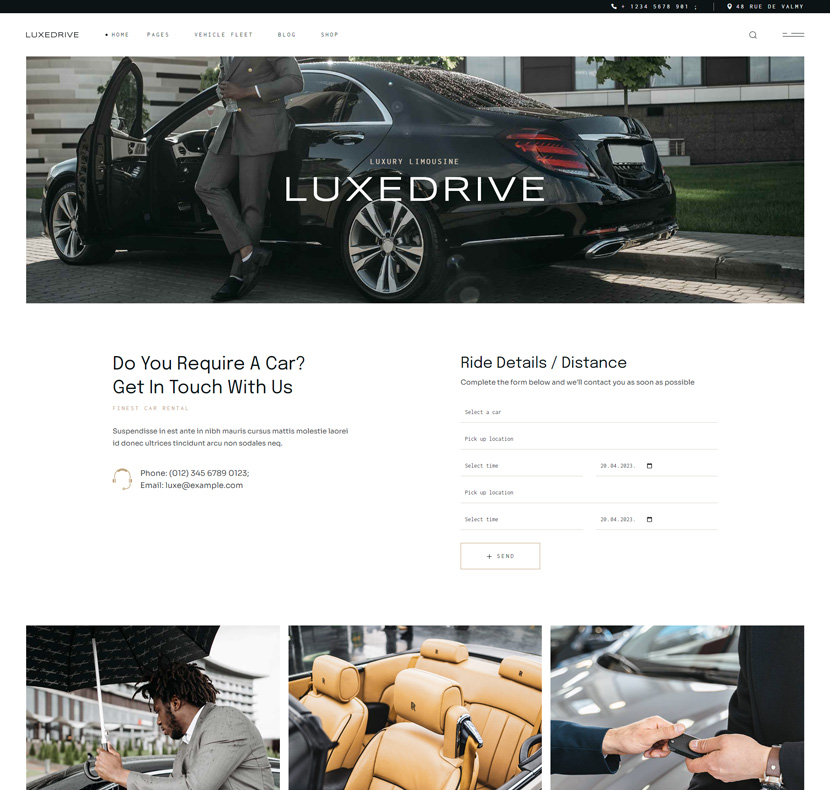 LuxeDrive - Limousine and Car Rental Theme