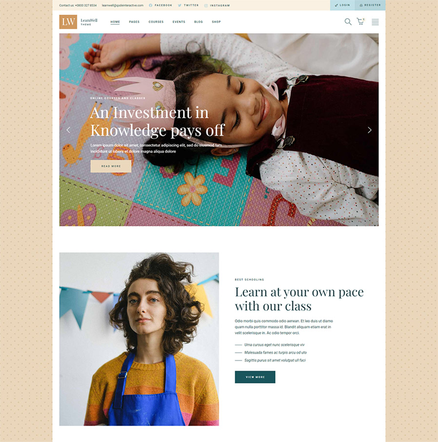 LearnWell - Education WordPress Theme