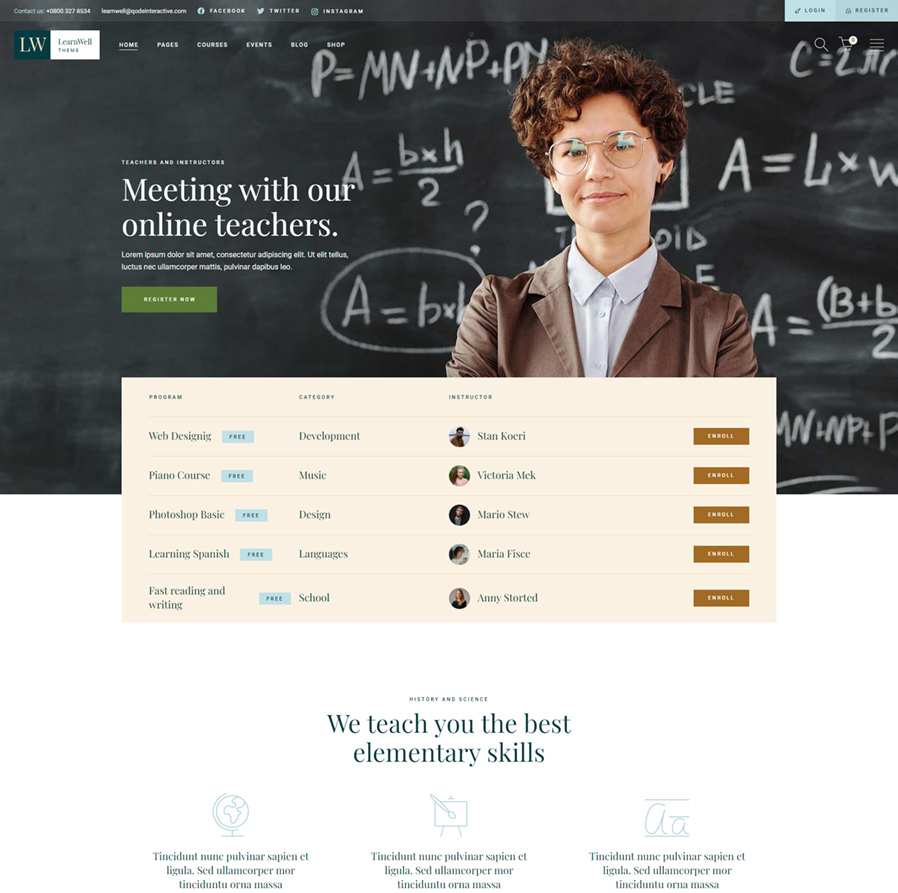 LearnWell - Education WordPress Theme