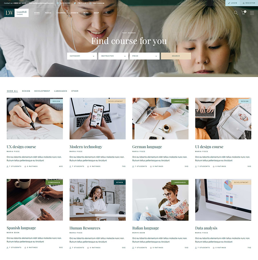 LearnWell - Education WordPress Theme