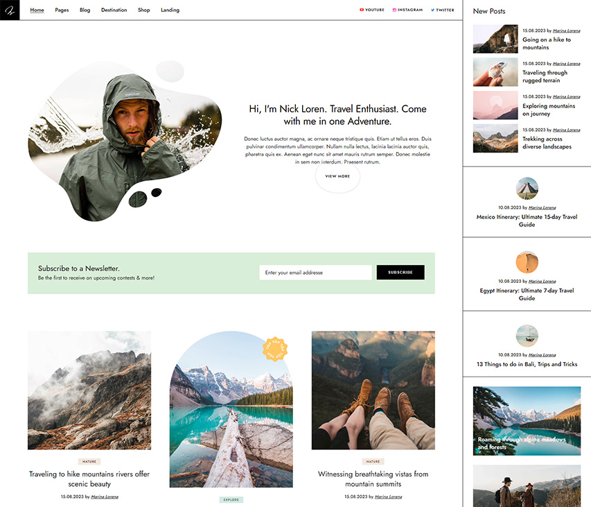 WanderAway - Travel Blog WordPress Theme