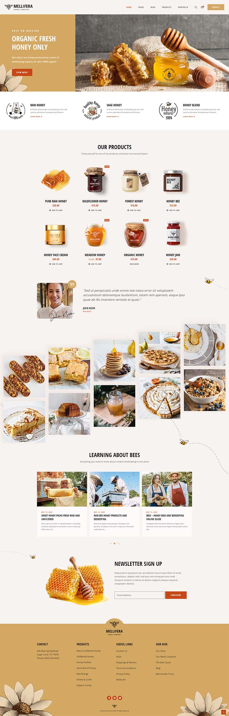 Mellifera - Beekeping and Honey Shop Theme