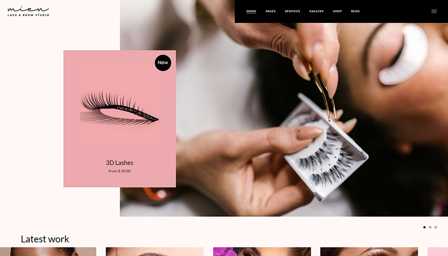 Mien - Eyelash & Eyebrow Salon WordPress Theme