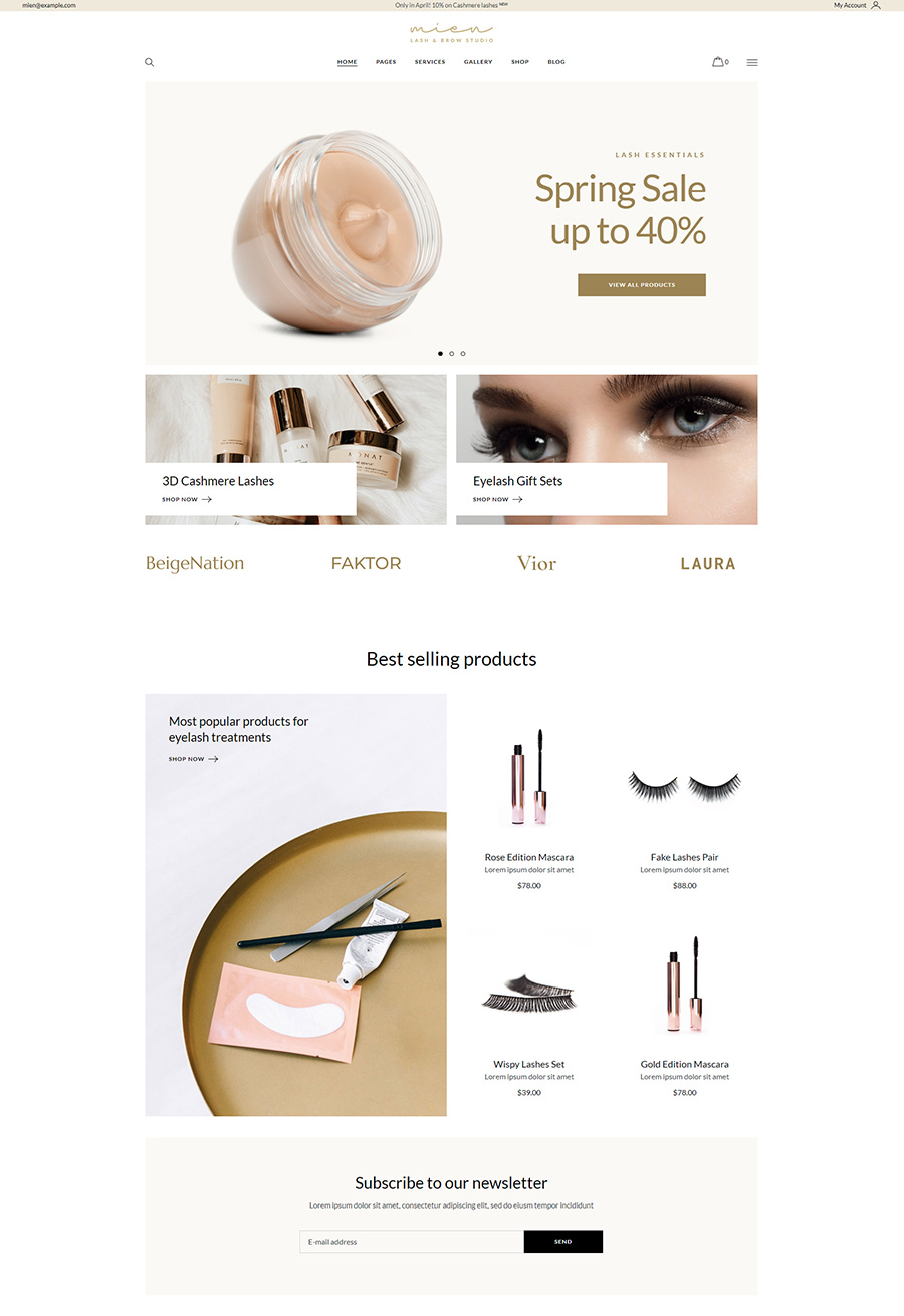 Mien - Eyelash & Eyebrow Salon WordPress Theme