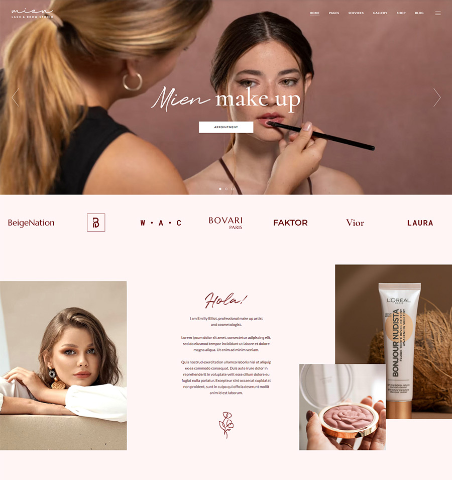 Mien - Eyelash & Eyebrow Salon WordPress Theme