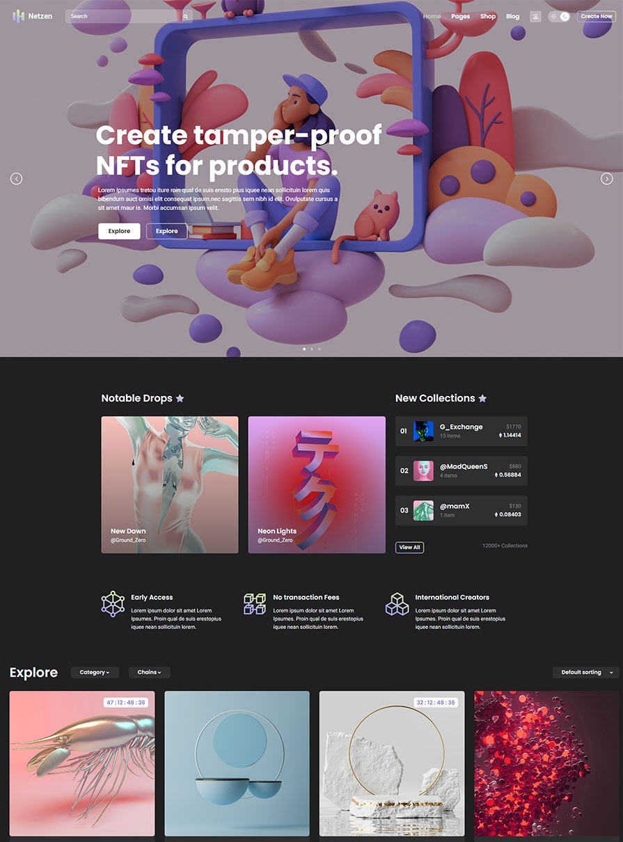 Netzen - Multivendor NFT Marketplace Theme