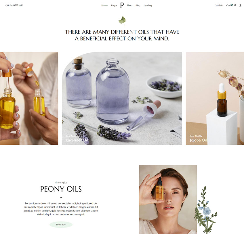 Peony - Organic Tea and Herbal Shop WordPress Theme