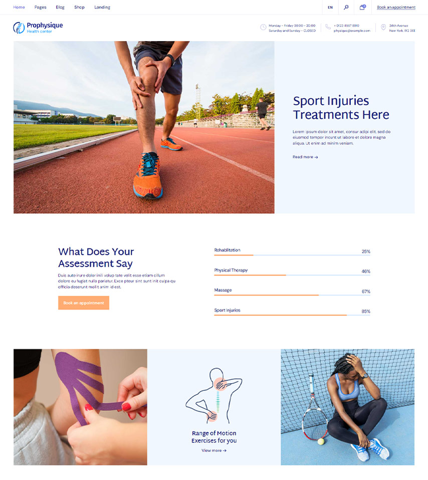 ProPhysique - Physiotherapy and Medical WordPress Theme