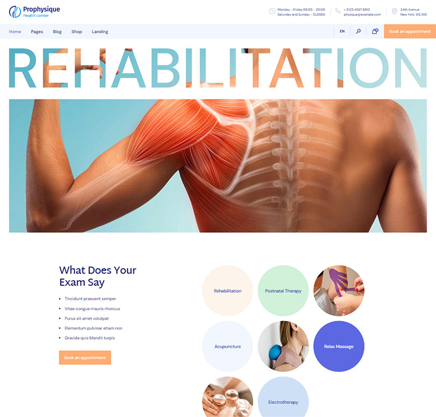 ProPhysique - Physiotherapy and Medical WordPress Theme