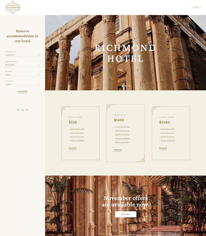 Richmond - Hotel Booking Theme