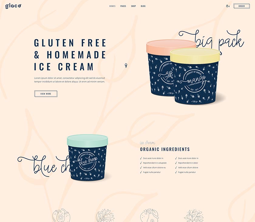 Glacé - Ice Cream & Sweet Shop Theme