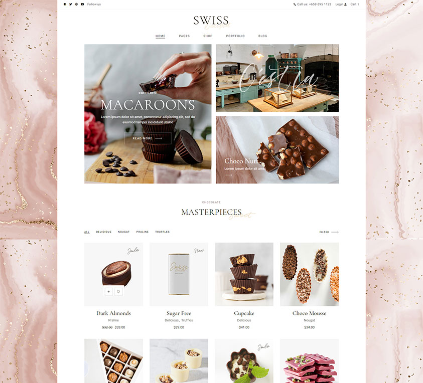 Swiss Delight - Chocolate & Cake Shop Theme