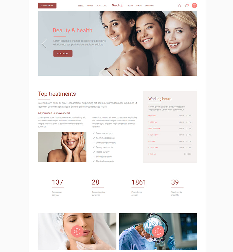 TouchUp - Cosmetic and Plastic Surgery Theme