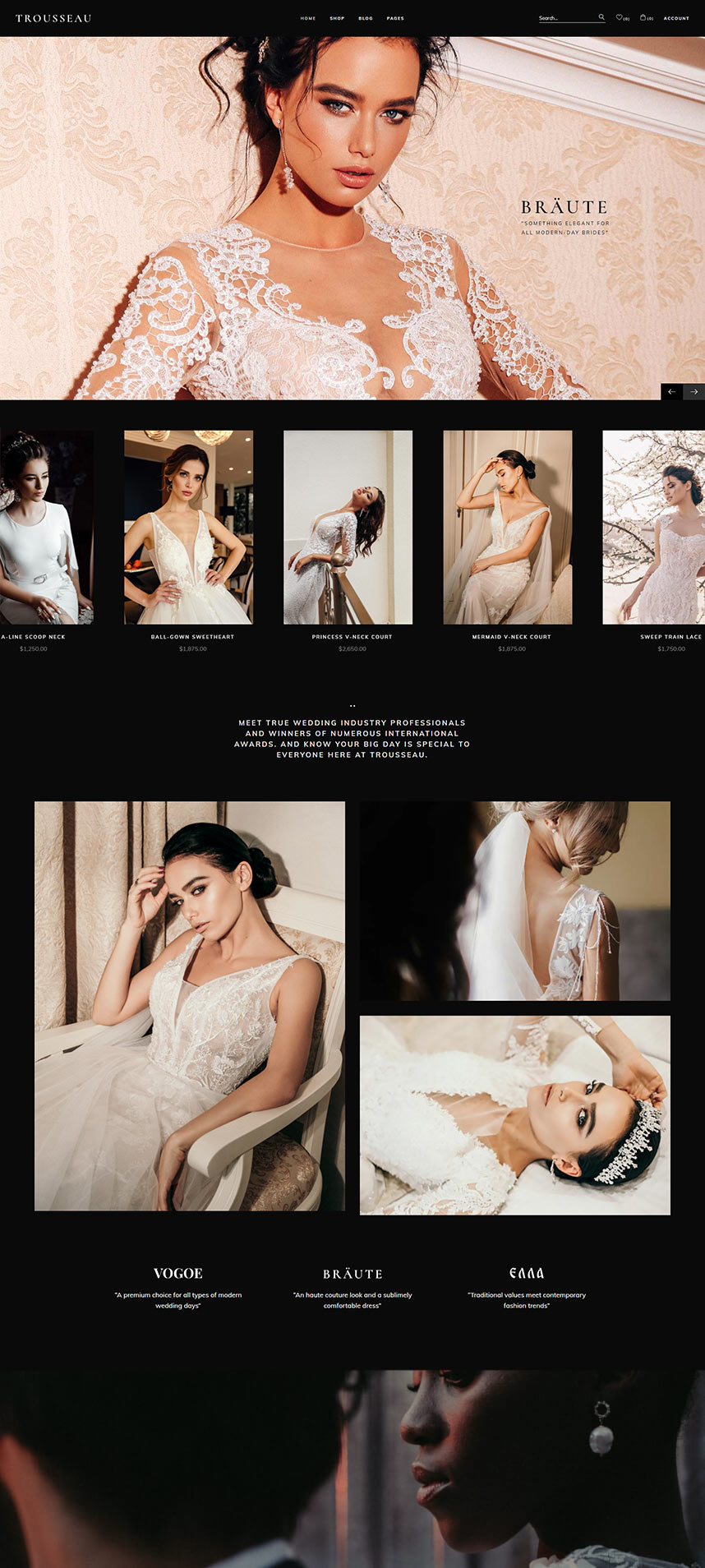 Trousseau - Bridal Shop WordPress Theme