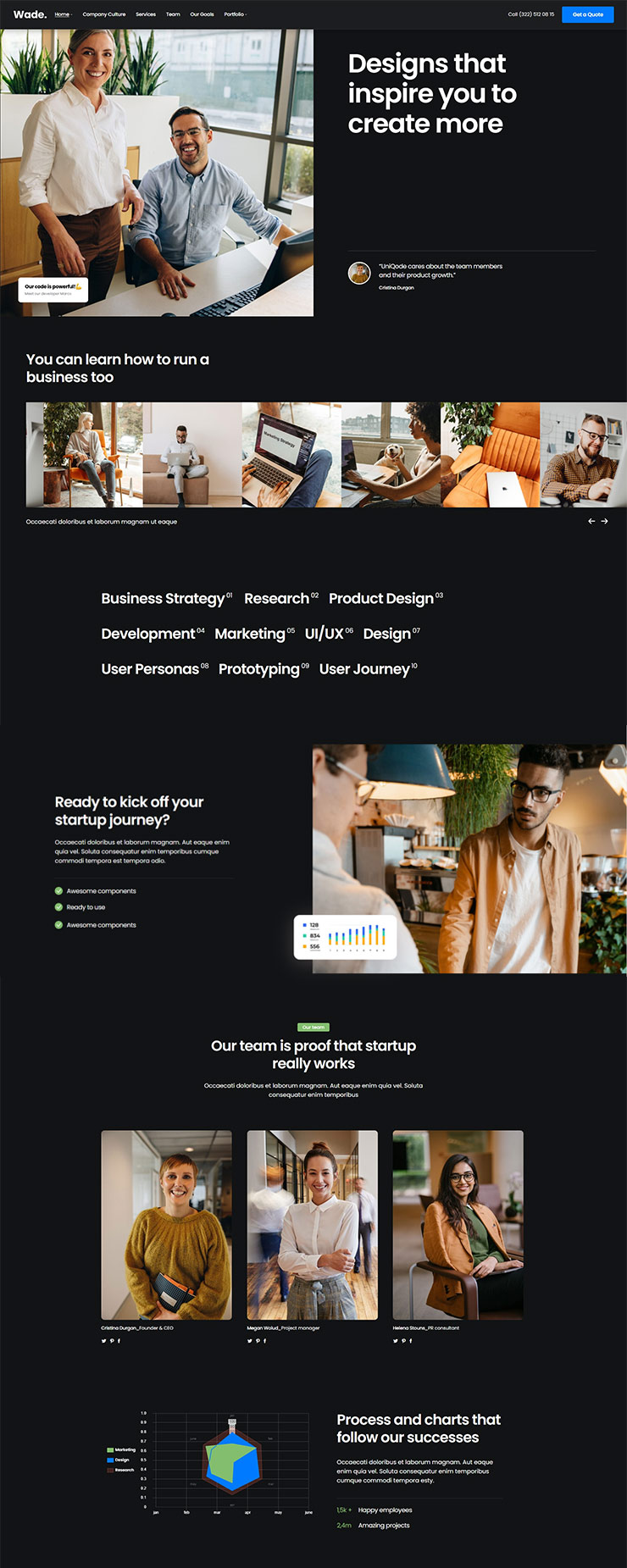 Wade - Business One Page Theme