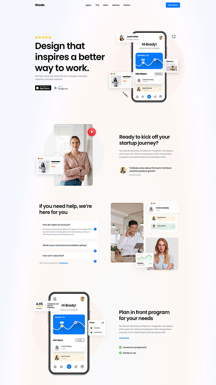 Wade - Business One Page Theme