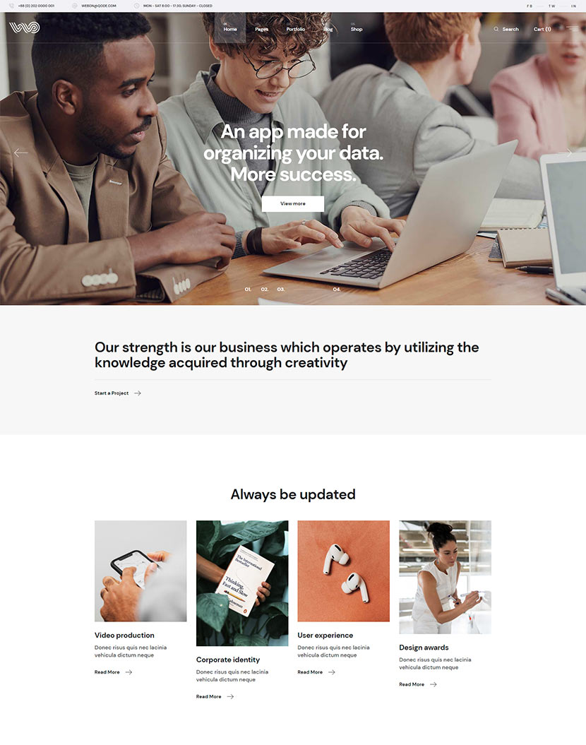 WebOn - Landing Page WordPress Theme